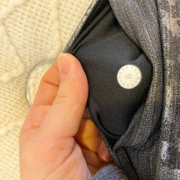 Lululemon Wunder Under High Rise Tight Leggings Silver Black Brindle Foil - Picture 10 of 10